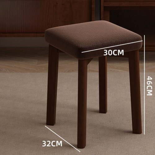 Stackable Solid Rubber Wood Stool Upholstered Cushioned Square Stool Multi-purpose Dining Stool for Home Kitchen - Dining ...