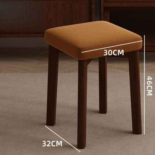 Stackable Solid Rubber Wood Stool Upholstered Cushioned Square Stool Multi-purpose Dining Stool for Home Kitchen - Dining ...