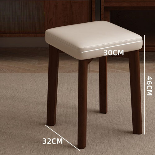 Stackable Solid Rubber Wood Stool Upholstered Cushioned Square Stool Multi-purpose Dining Stool for Home Kitchen - Dining ...