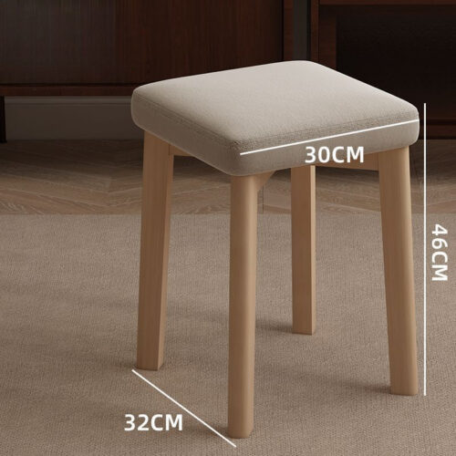 Stackable Solid Rubber Wood Stool Upholstered Cushioned Square Stool Multi-purpose Dining Stool for Home Kitchen - Dining ...