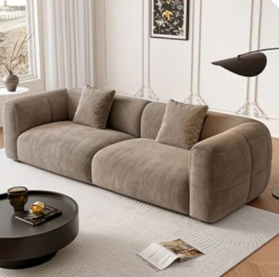 Purple Fabric 2-3 Seater Square Sectional Sofa With Cloud Comfortable Cushions - Sofa - QONKA HOME