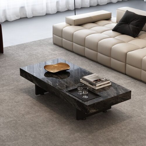 Italian Minimalist Sintered Stone Coffee Table, Rectangle & Square - Coffee table - QONKA HOME