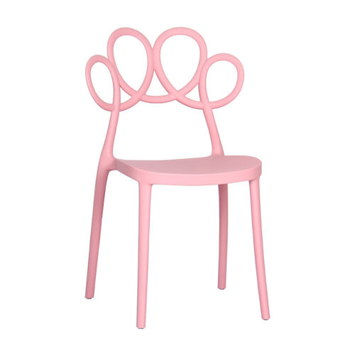 Creative Hollow Flower Back Plastic Dining Chair Stackable Modern Side Chair Multi‑Color Optional for Home Cafe - Dining...