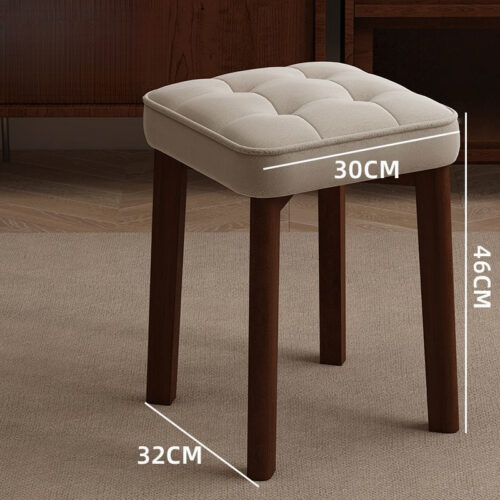 Stackable Solid Rubber Wood Stool Upholstered Cushioned Square Stool Multi-purpose Dining Stool for Home Kitchen - Dining ...
