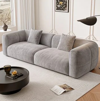Purple Fabric 2-3 Seater Square Sectional Sofa With Cloud Comfortable Cushions - Sofa - QONKA HOME