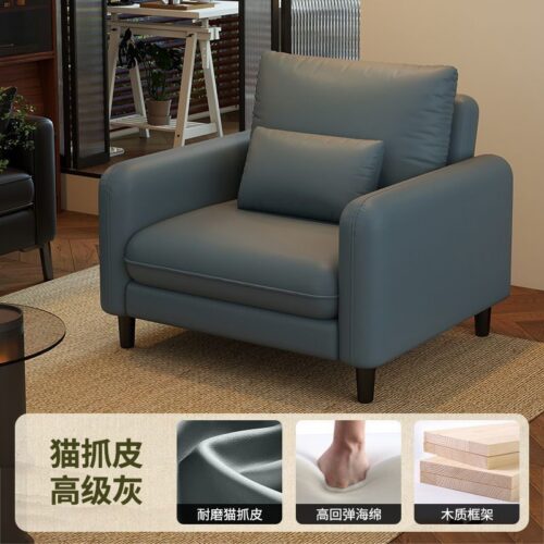 Vintage Single-Seater Sofa, Leather Single-Seater Sofa - Living room furniture - QONKA HOME