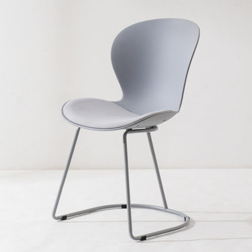 Modern Plastic Dining Chair Sled Metal Base Upholstered Seat Side Chair Multi‑Color Option for Kitchen Dining Room - Din...
