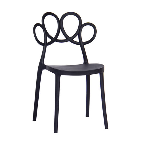 Creative Hollow Flower Back Plastic Dining Chair Stackable Modern Side Chair Multi‑Color Optional for Home Cafe - Dining...