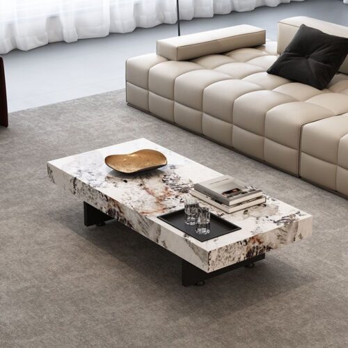 Italian Minimalist Sintered Stone Coffee Table, Rectangle & Square - Coffee table - QONKA HOME
