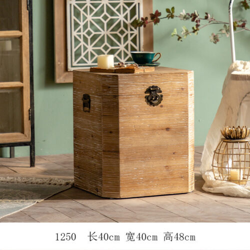 Rustic Distressed Wood Center Table Hexagonal Trapezoidal Rectangular - Coffee table - QONKA HOME