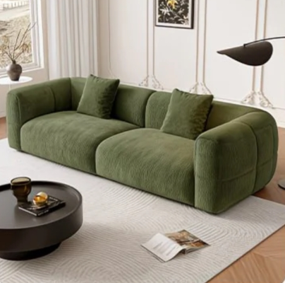 Purple Fabric 2-3 Seater Square Sectional Sofa With Cloud Comfortable Cushions - Sofa - QONKA HOME