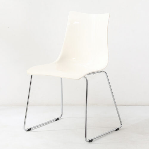 Transparent Plastic Dining Chair with Chrome Metal Sled Base Modern Accent Side Chair - Dining chair - QONKA HOME