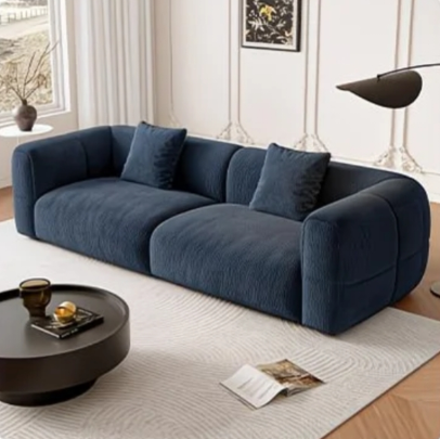 Purple Fabric 2-3 Seater Square Sectional Sofa With Cloud Comfortable Cushions - Sofa - QONKA HOME