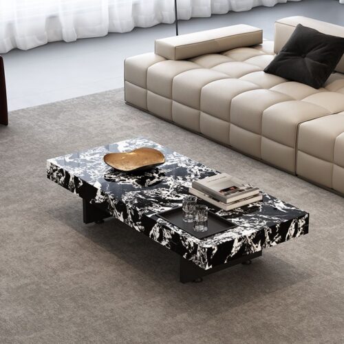 Italian Minimalist Sintered Stone Coffee Table, Rectangle & Square - Coffee table - QONKA HOME