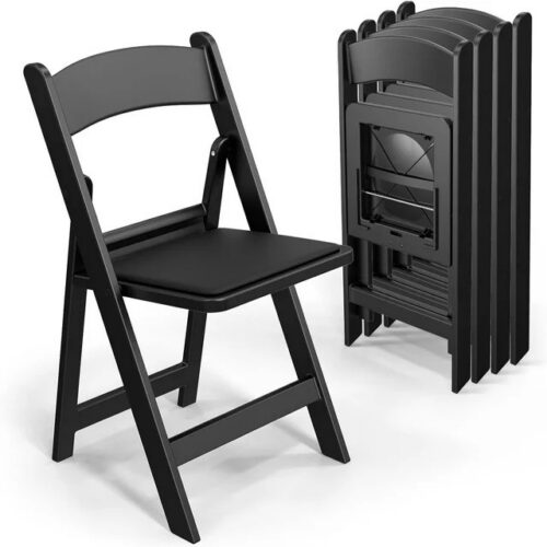 Heavy‑Duty Plastic Folding Dining Chair Padded Seat Stackable Foldable Side Chair for Event Party Banquet Home - Dining ...