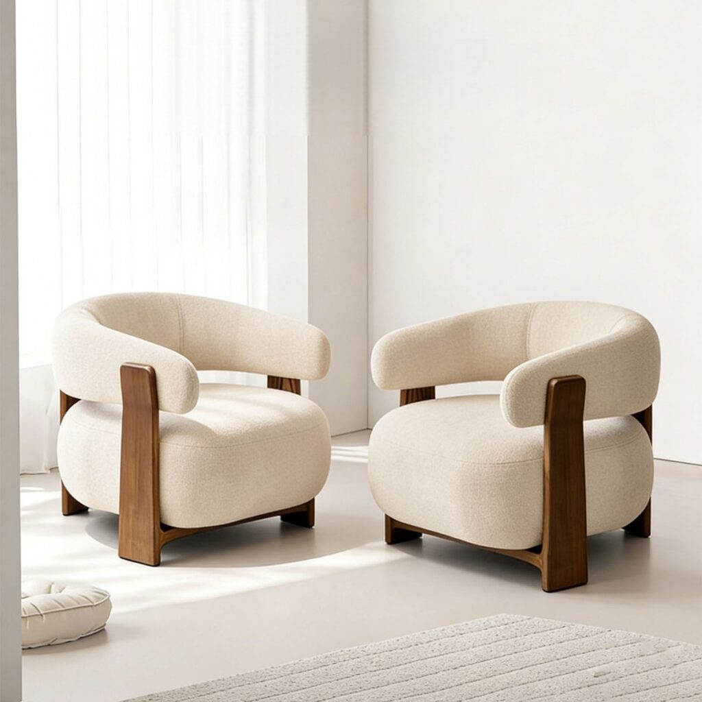 New Chinese-Style Lambswool Sofa - Living room furniture - QONKA HOME