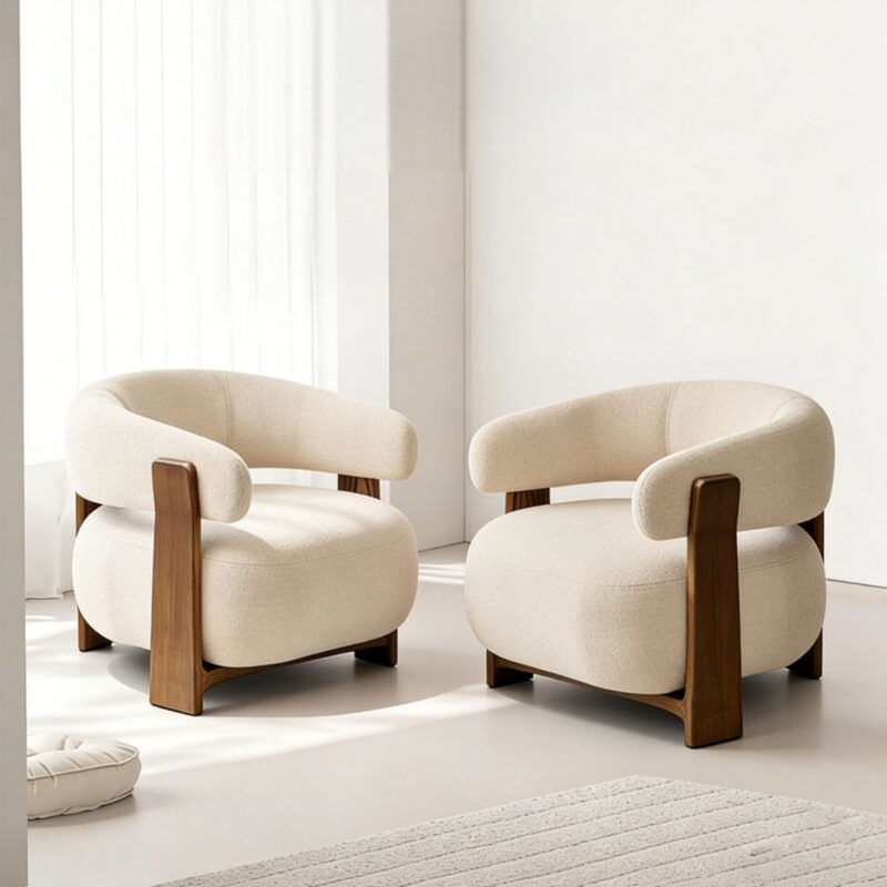 New Chinese-Style Lambswool Sofa - Living room furniture - QONKA HOME