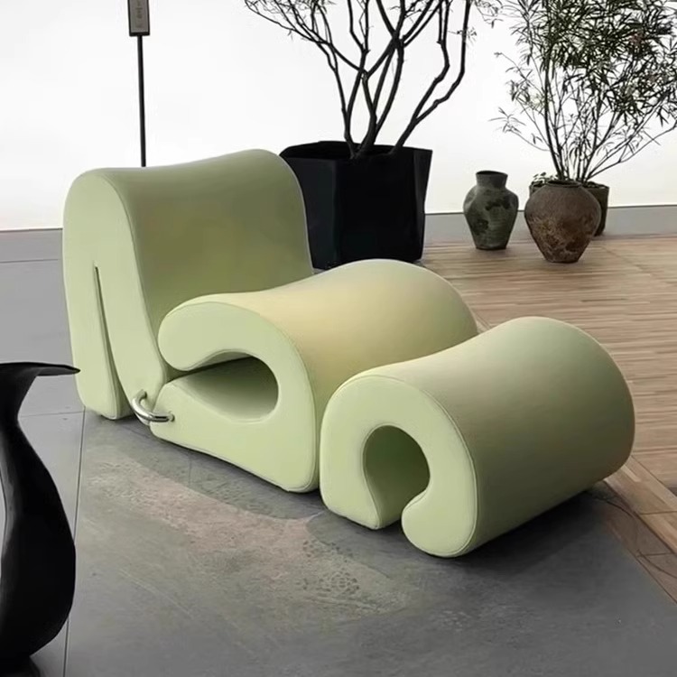 Italian Minimalist Ripple-Pattern Sofa, Light Luxury Curved Sofa - Living room furniture - QONKA HOME