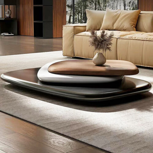 Modern Rotating & Folding Wooden Coffee Table - Coffee table - QONKA HOME