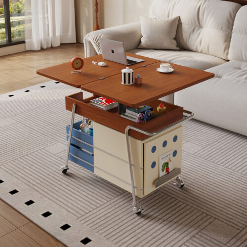 Multifunctional Lift Mobile Folding Coffee Table - Coffee table - QONKA HOME