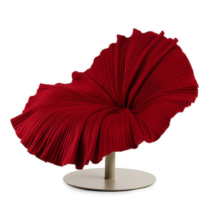 Modern Designer Simple Lotus Petal Fiberglass Swivel Chair - Living room furniture - QONKA HOME