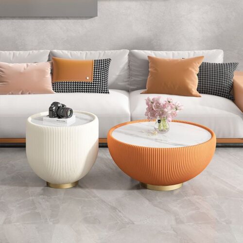 Round Nesting Coffee Table Set ，No assembly required - Coffee table - QONKA HOME