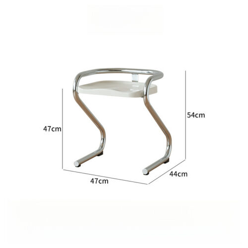 S Shape Cantilever Dining Chair Eco-Friendly PC Seat Chrome Metal Frame Simple Stackable Side Chair for Home Restaurant - ...