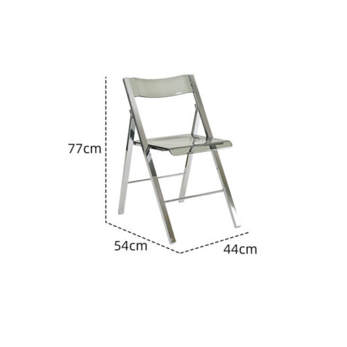 Transparent PC Folding Dining Chair Chrome Plated Metal Legs Foldable Side Chair for Home Kitchen Office Cafe - Dining cha...