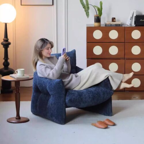 Nordic Light Luxury Star Fabric Single Sofa Chair - Living room furniture - QONKA HOME