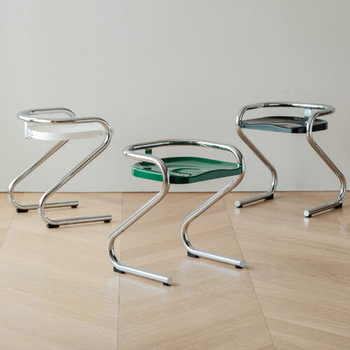 S Shape Cantilever Dining Chair Eco-Friendly PC Seat Chrome Metal Frame Simple Stackable Side Chair for Home Restaurant - ...