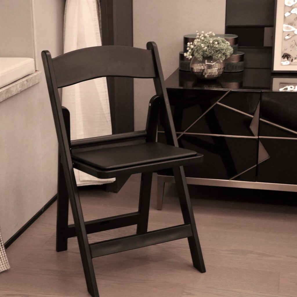 Heavy‑Duty Plastic Folding Dining Chair Padded Seat Stackable Foldable Side Chair for Event Party Banquet Home - Dining ...