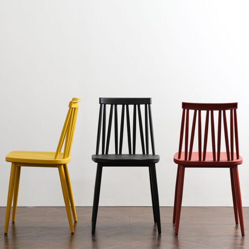 Windsor Style Dining Chair PP Seat Board Iron Frame Modern Plastic Side Chair for Home Kitchen Restaurant Cafe - Dining ch...