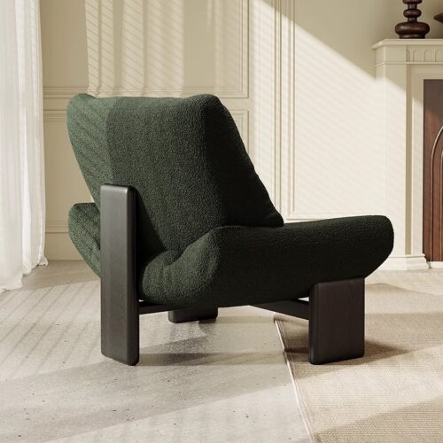 Wabi-Sabi-Style Vintage Solid Wood Single Sofa Chair - Living room furniture - QONKA HOME