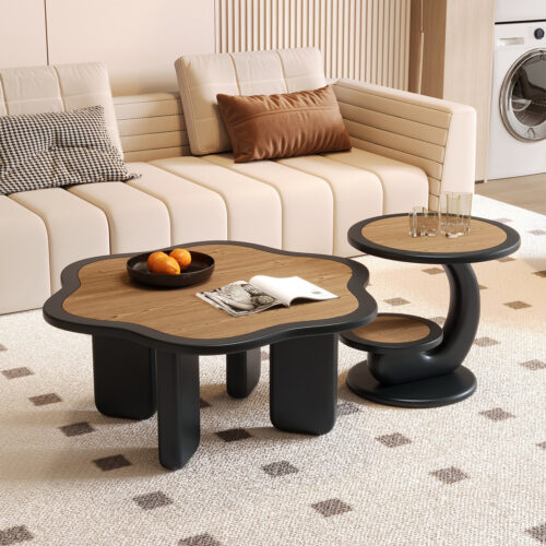 Flower‑Shape Nesting Coffee Table 2‑Pcs Set - Coffee table - QONKA HOME
