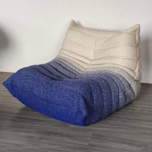 Gradient Cat Ear Togo Floor Sofa, Modern Padded Bean Bag Leisure Lounge Chair, No Legs Armless Accent Seat for Living Room...
