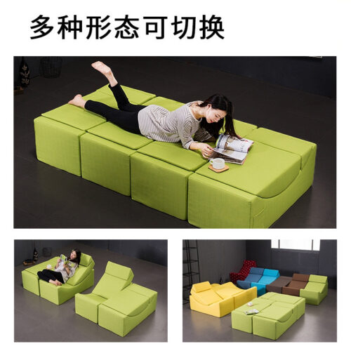 Multifunctional Fabric Sofa, Folding Tatami-Style All-Foam Recliner - Living room furniture - QONKA HOME