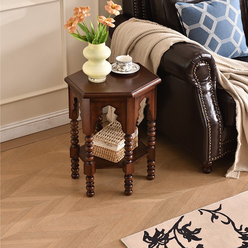Mid-Century Small Side Table Solid Wood Vintage End Table - Coffee table - QONKA HOME