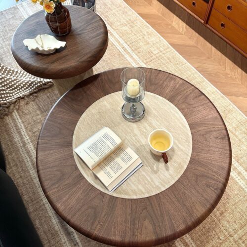 Cream Style Round Mushroom Coffee Table - Coffee table - QONKA HOME