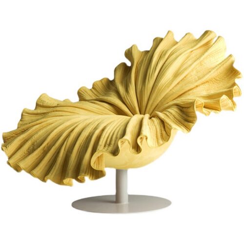 Modern Designer Simple Lotus Petal Fiberglass Swivel Chair - Living room furniture - QONKA HOME