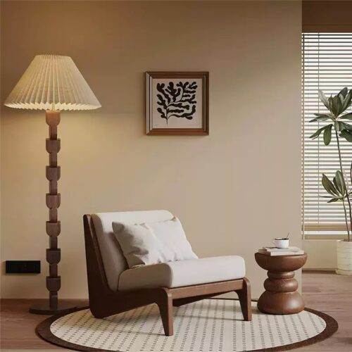 French-style Vintage Solid Wood Sofa Chair - Living room furniture - QONKA HOME