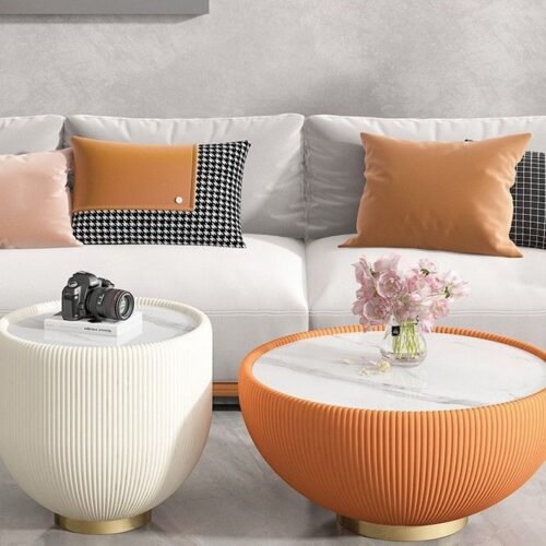Round Nesting Coffee Table Set ，No assembly required - Coffee table - QONKA HOME