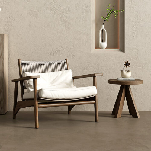 Wabi Sabi Solid Wood Accent Chair - Living room furniture - QONKA HOME