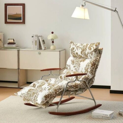 Vintage Lazy Rocking Chair, Foldable Adjustable Recliner - Living room furniture - QONKA HOME