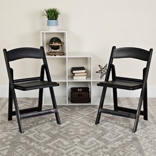 Heavy‑Duty Plastic Folding Dining Chair Padded Seat Stackable Foldable Side Chair for Event Party Banquet Home - Dining ...