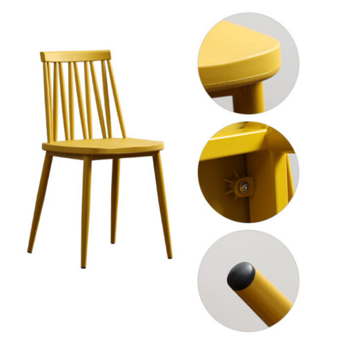 Windsor Style Dining Chair PP Seat Board Iron Frame Modern Plastic Side Chair for Home Kitchen Restaurant Cafe - Dining ch...