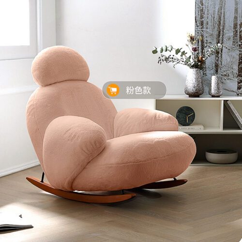 Cream-Colored Big White Rocking Chair - Living room furniture - QONKA HOME