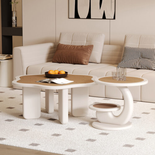 Flower‑Shape Nesting Coffee Table 2‑Pcs Set - Coffee table - QONKA HOME