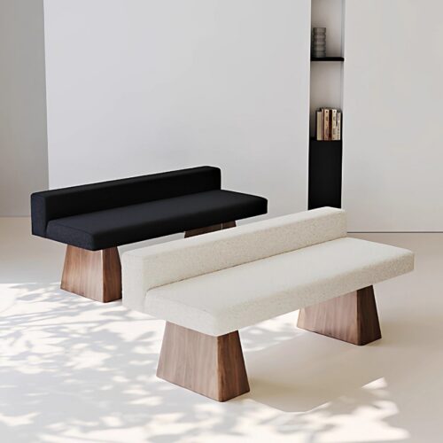 Wabi-sabi-style Armless Small Sofa - Bedroom furniture - QONKA HOME
