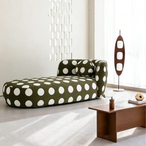 Modern, Minimalist Polka-dot Fabric Sofa, for the Living Room or Bedroom - Bedroom furniture - QONKA HOME