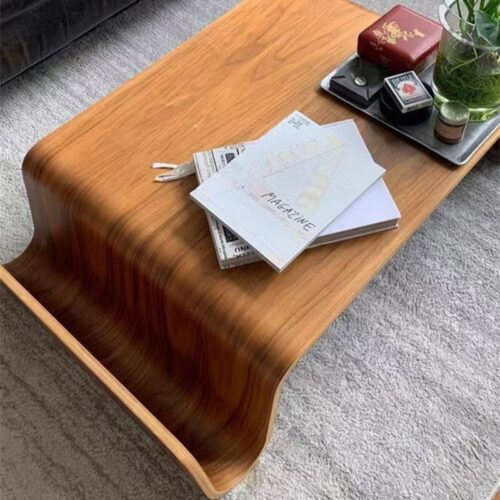 Mid-Century Modern Molded Plywood Coffee Table with Integrated Magazine Rack - Coffee table - QONKA HOME